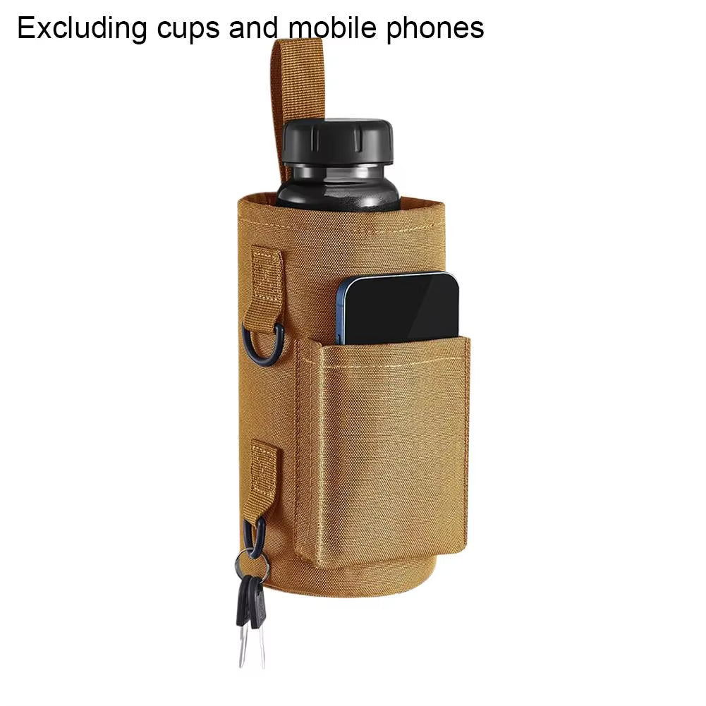 Magnetic Gym Water Bag,Water Bottle Tumbler Carrier Holder with Phone Pockets & Shoulder Strap,Sports Magnet Water Bottle Sleeve