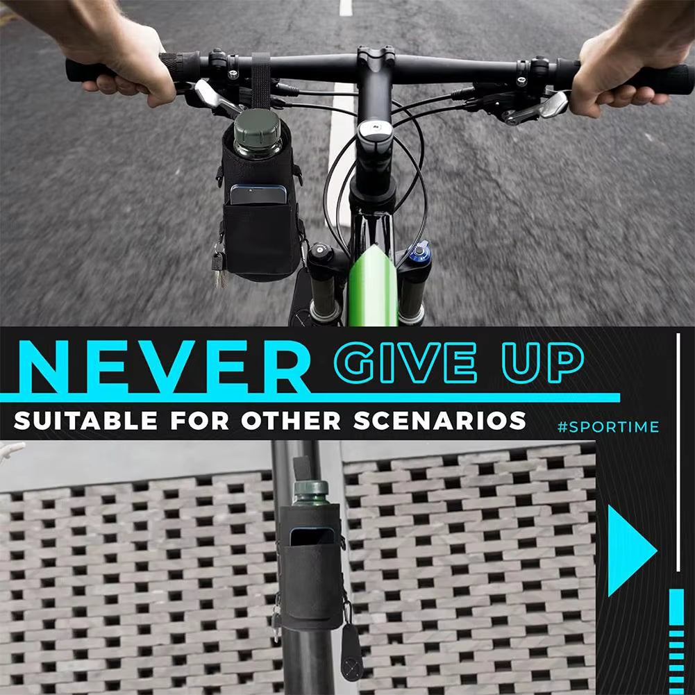 Magnetic Gym Water Bag,Water Bottle Tumbler Carrier Holder with Phone Pockets & Shoulder Strap,Sports Magnet Water Bottle Sleeve