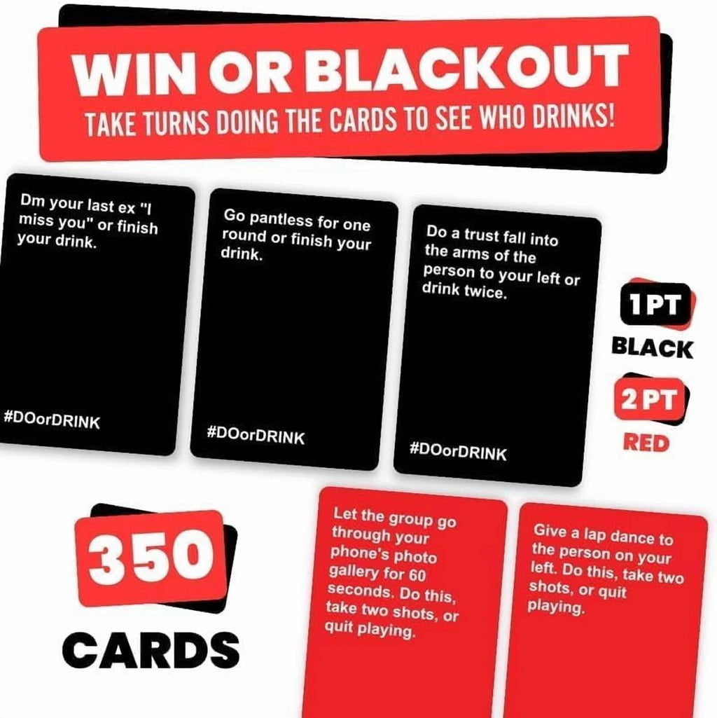 : Win or Blackout Card Game - Engaging Drinking Games for Adults and Exciting Party Entertainment