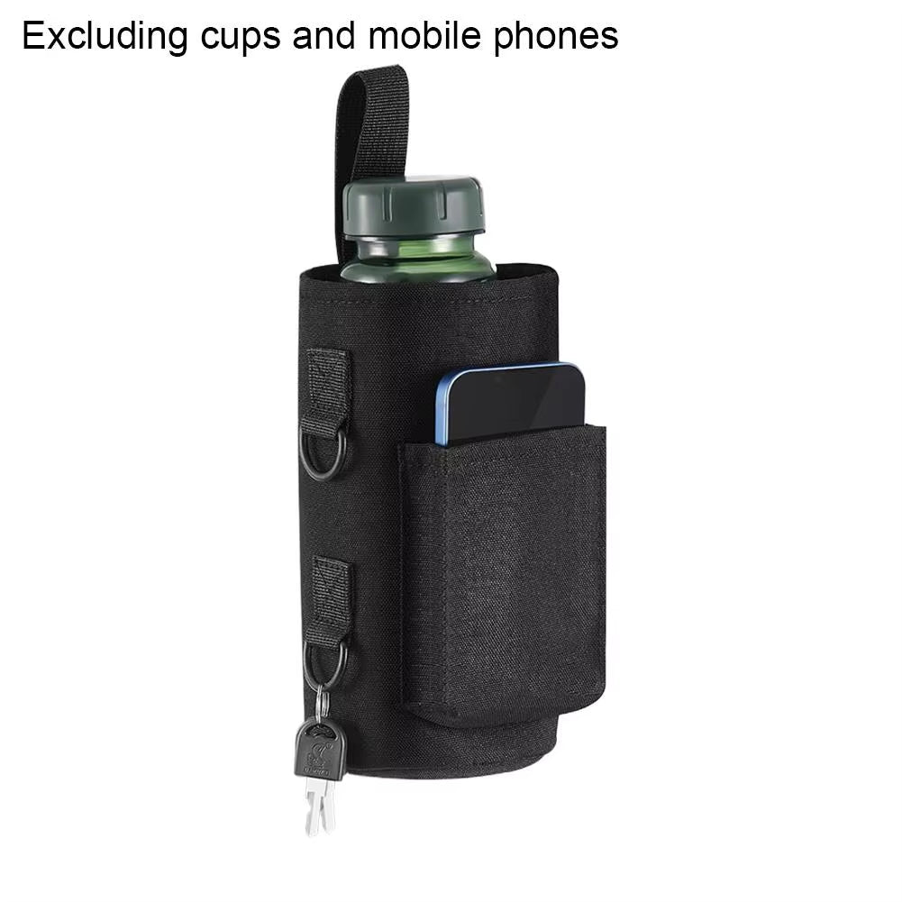 Magnetic Gym Water Bag,Water Bottle Tumbler Carrier Holder with Phone Pockets & Shoulder Strap,Sports Magnet Water Bottle Sleeve